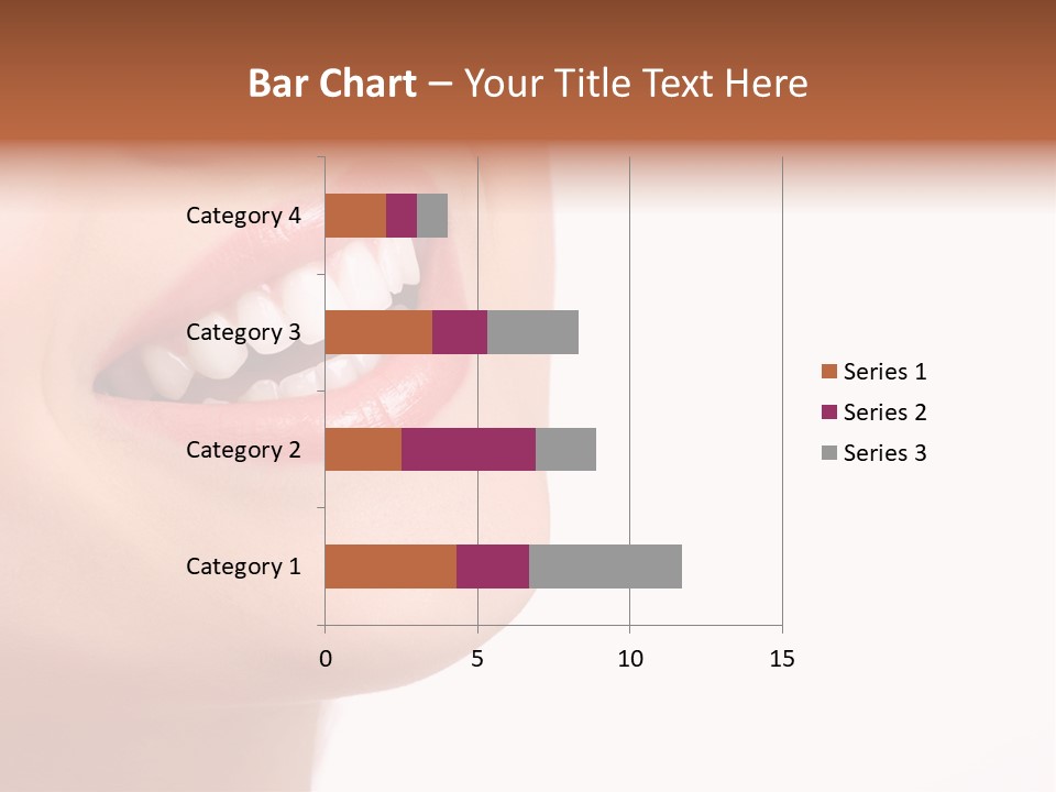 Beautiful Young Smiling Woman With Great Teeth. Isolated Over White Background PowerPoint Template