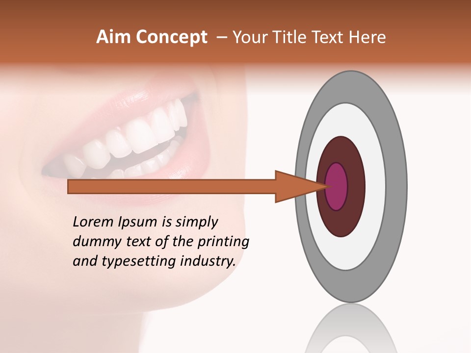 Beautiful Young Smiling Woman With Great Teeth. Isolated Over White Background PowerPoint Template