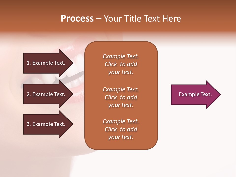 Beautiful Young Smiling Woman With Great Teeth. Isolated Over White Background PowerPoint Template