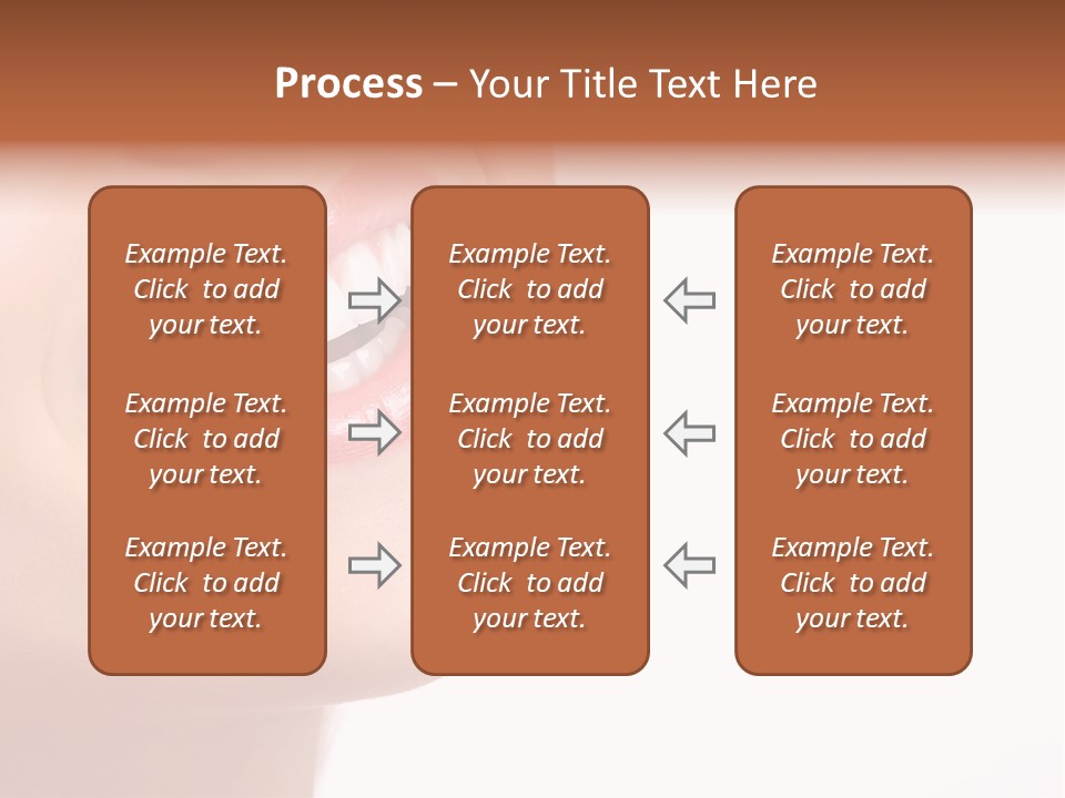 Beautiful Young Smiling Woman With Great Teeth. Isolated Over White Background PowerPoint Template