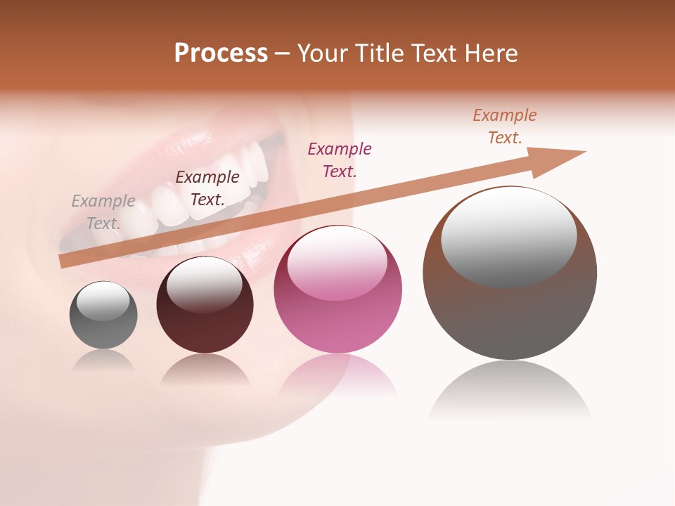 Beautiful Young Smiling Woman With Great Teeth. Isolated Over White Background PowerPoint Template