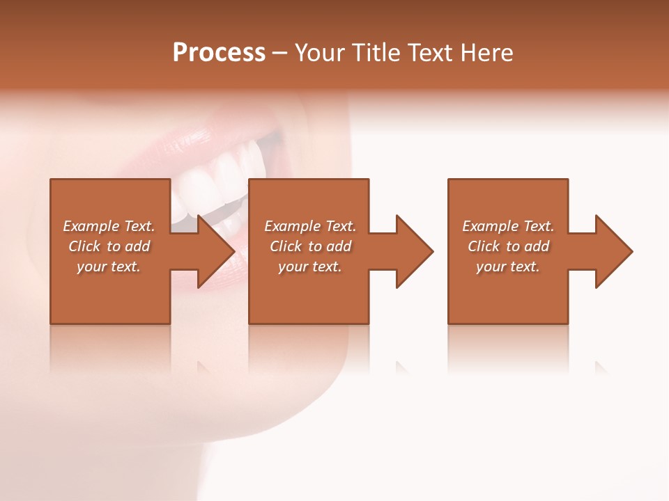 Beautiful Young Smiling Woman With Great Teeth. Isolated Over White Background PowerPoint Template