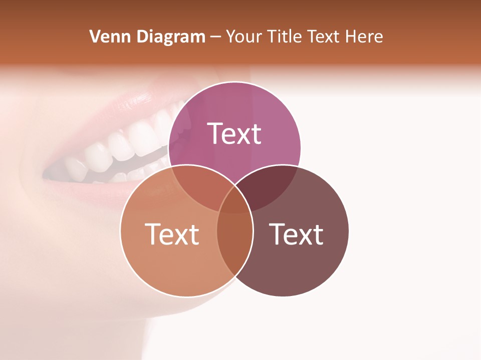 Beautiful Young Smiling Woman With Great Teeth. Isolated Over White Background PowerPoint Template