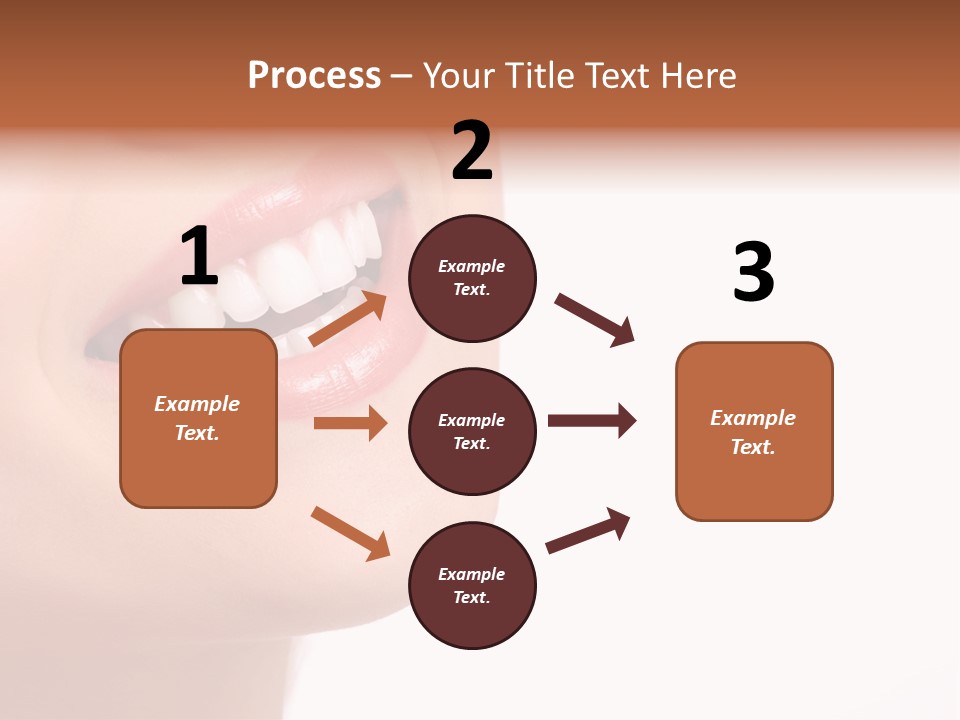 Beautiful Young Smiling Woman With Great Teeth. Isolated Over White Background PowerPoint Template