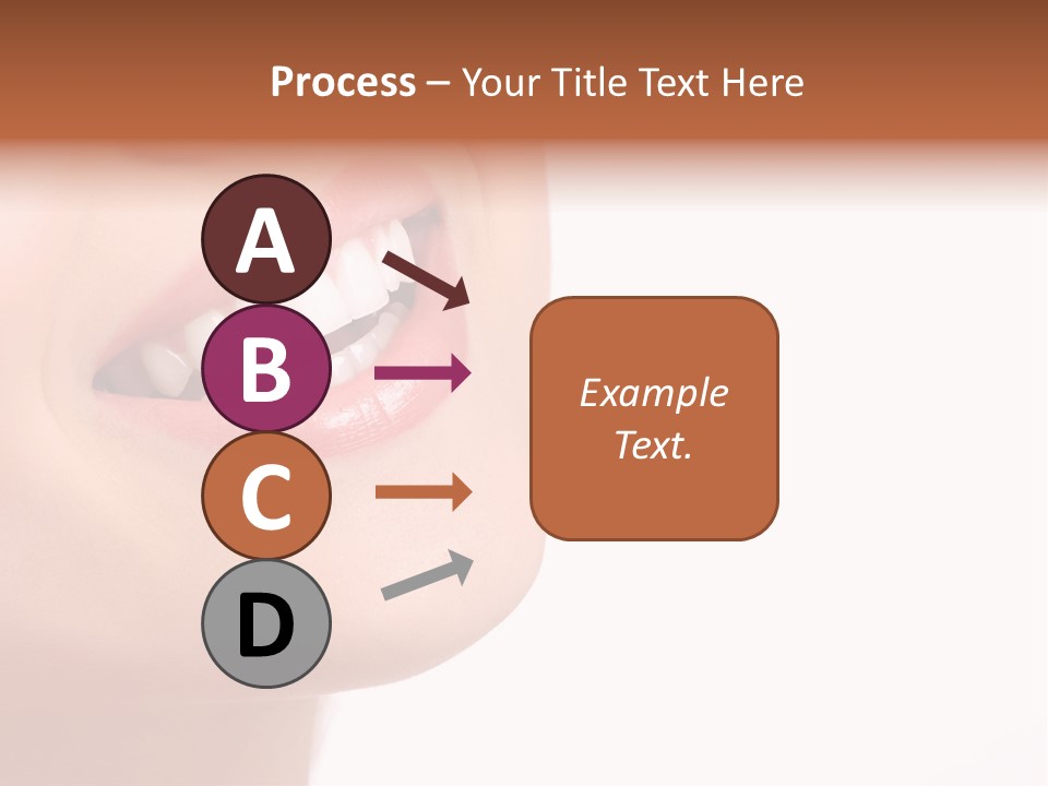 Beautiful Young Smiling Woman With Great Teeth. Isolated Over White Background PowerPoint Template