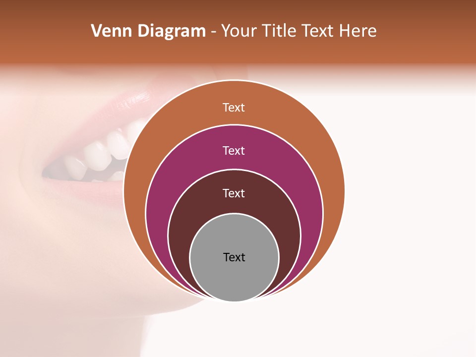 Beautiful Young Smiling Woman With Great Teeth. Isolated Over White Background PowerPoint Template