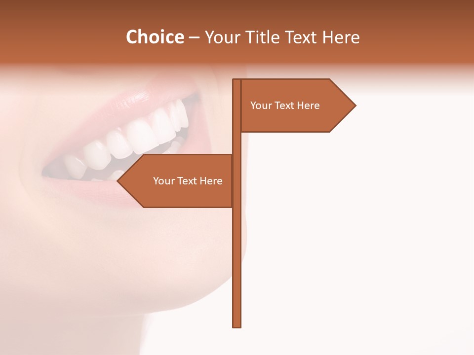 Beautiful Young Smiling Woman With Great Teeth. Isolated Over White Background PowerPoint Template