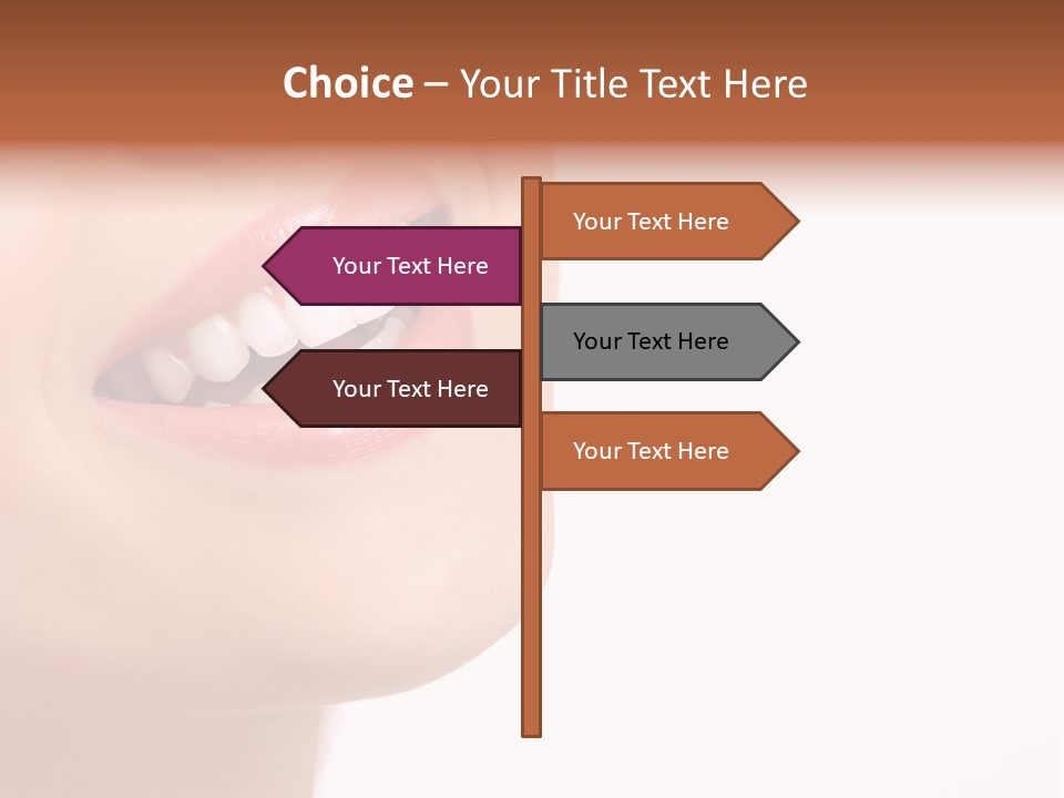 Beautiful Young Smiling Woman With Great Teeth. Isolated Over White Background PowerPoint Template