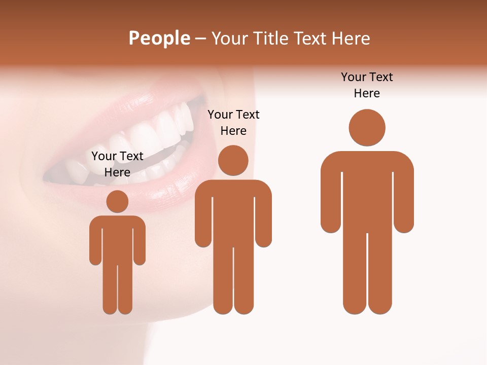 Beautiful Young Smiling Woman With Great Teeth. Isolated Over White Background PowerPoint Template