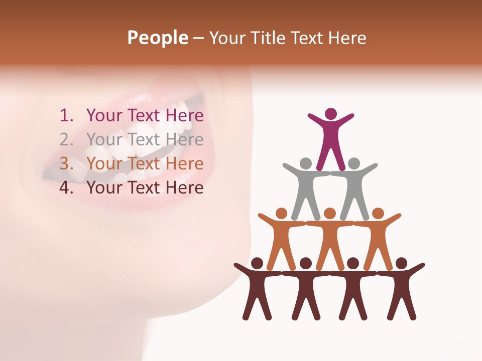 Beautiful Young Smiling Woman With Great Teeth. Isolated Over White Background PowerPoint Template