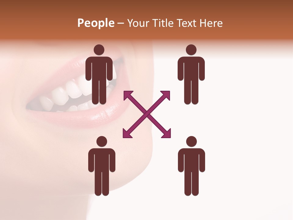 Beautiful Young Smiling Woman With Great Teeth. Isolated Over White Background PowerPoint Template