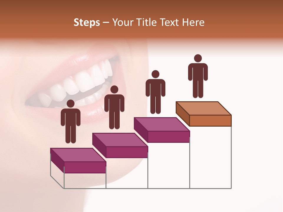 Beautiful Young Smiling Woman With Great Teeth. Isolated Over White Background PowerPoint Template