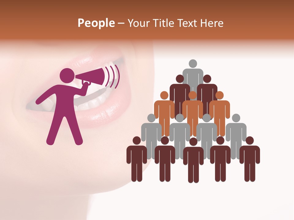 Beautiful Young Smiling Woman With Great Teeth. Isolated Over White Background PowerPoint Template