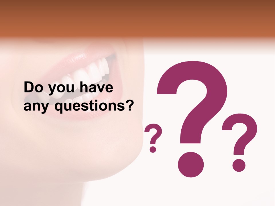 Beautiful Young Smiling Woman With Great Teeth. Isolated Over White Background PowerPoint Template