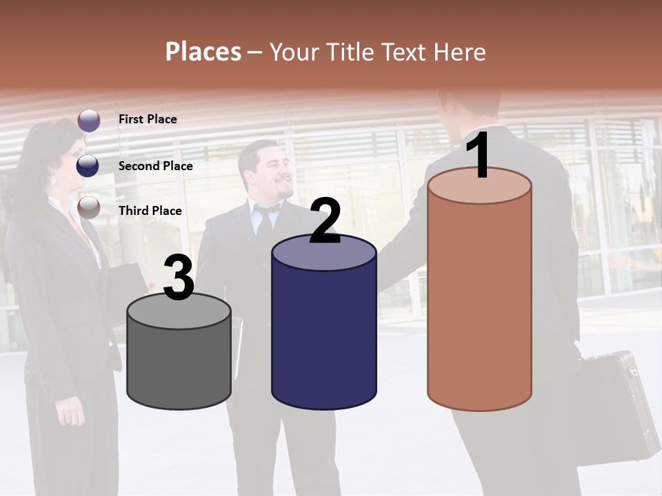 An Attractive Business Team Meeting At Office Building PowerPoint Template