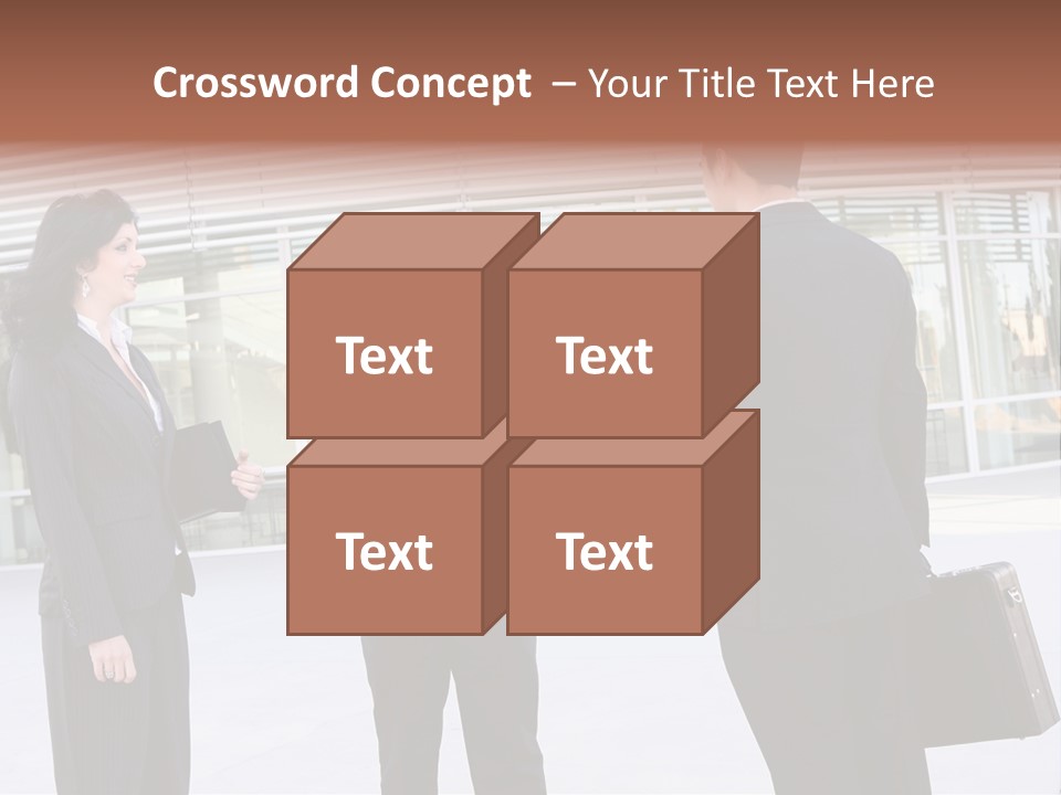 An Attractive Business Team Meeting At Office Building PowerPoint Template