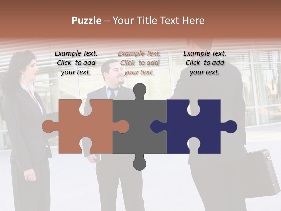 An Attractive Business Team Meeting At Office Building PowerPoint Template