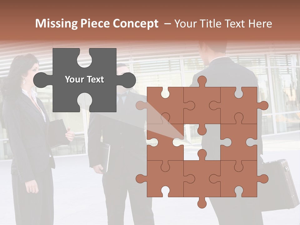 An Attractive Business Team Meeting At Office Building PowerPoint Template