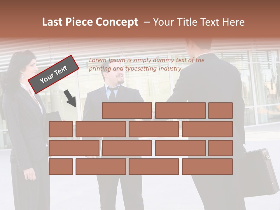 An Attractive Business Team Meeting At Office Building PowerPoint Template