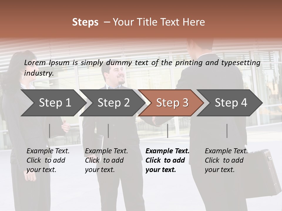 An Attractive Business Team Meeting At Office Building PowerPoint Template