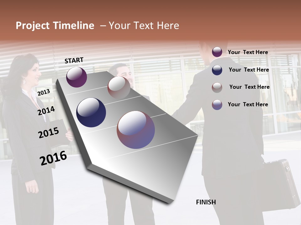 An Attractive Business Team Meeting At Office Building PowerPoint Template