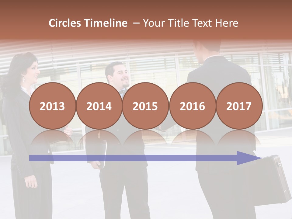 An Attractive Business Team Meeting At Office Building PowerPoint Template