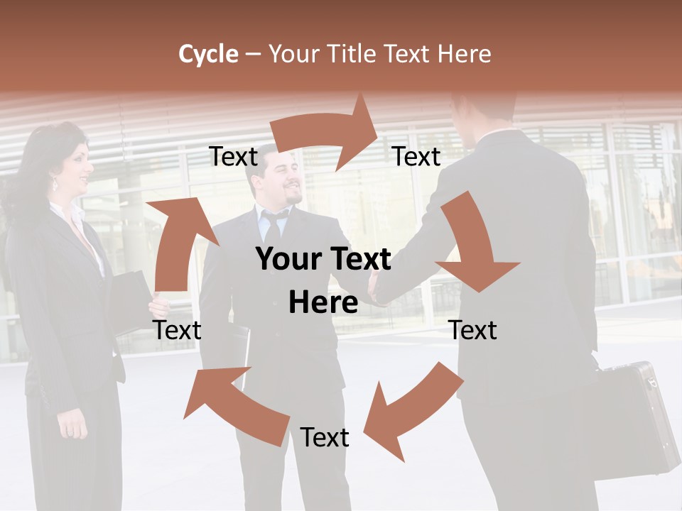 An Attractive Business Team Meeting At Office Building PowerPoint Template