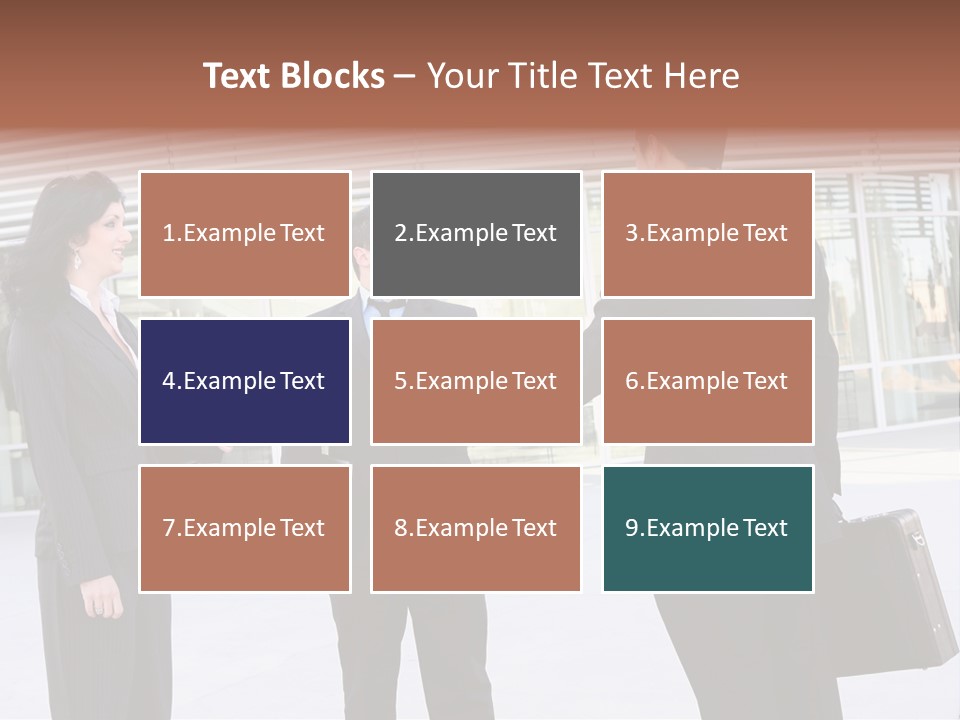 An Attractive Business Team Meeting At Office Building PowerPoint Template