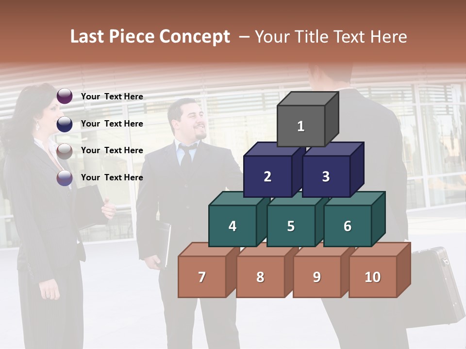 An Attractive Business Team Meeting At Office Building PowerPoint Template