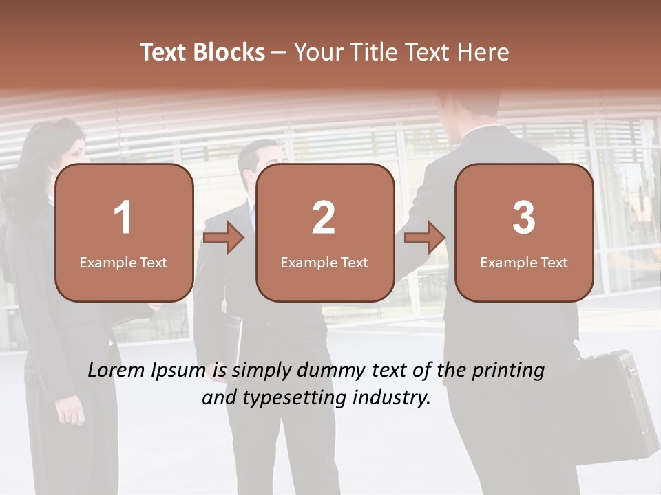 An Attractive Business Team Meeting At Office Building PowerPoint Template