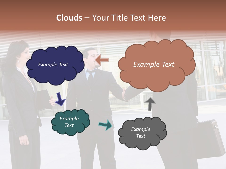An Attractive Business Team Meeting At Office Building PowerPoint Template