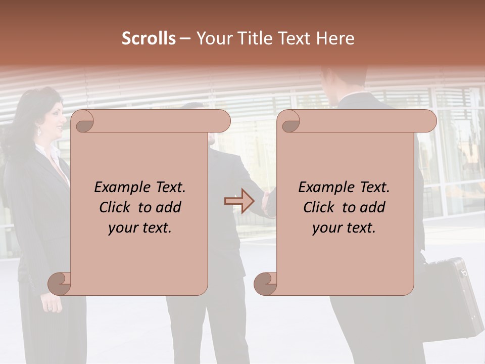 An Attractive Business Team Meeting At Office Building PowerPoint Template