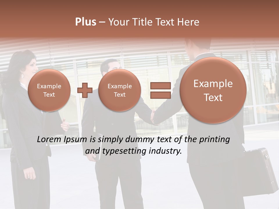 An Attractive Business Team Meeting At Office Building PowerPoint Template