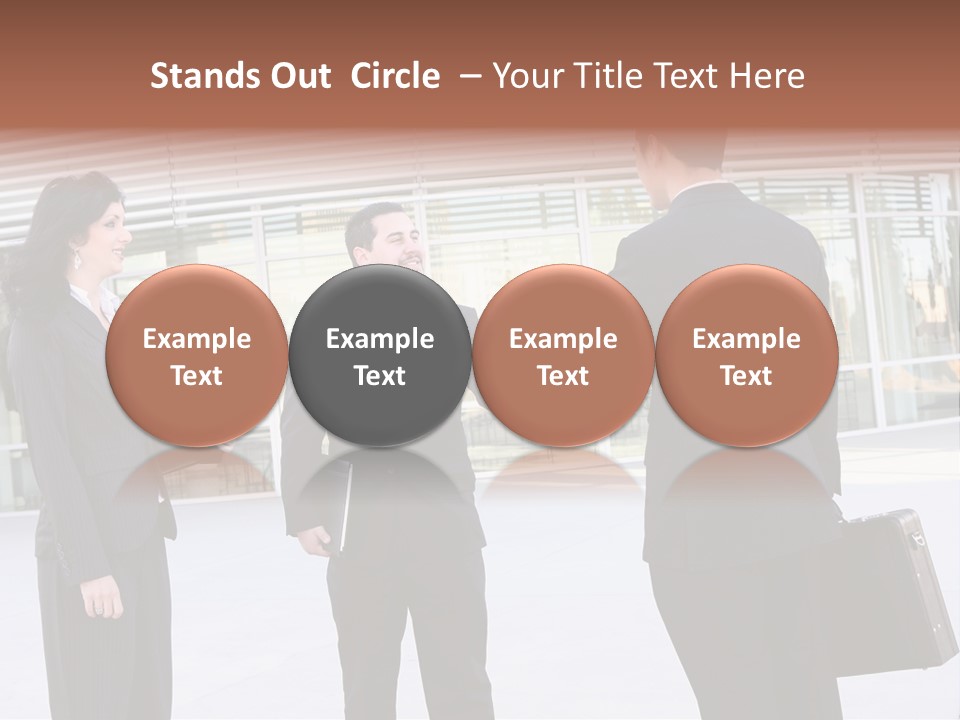 An Attractive Business Team Meeting At Office Building PowerPoint Template