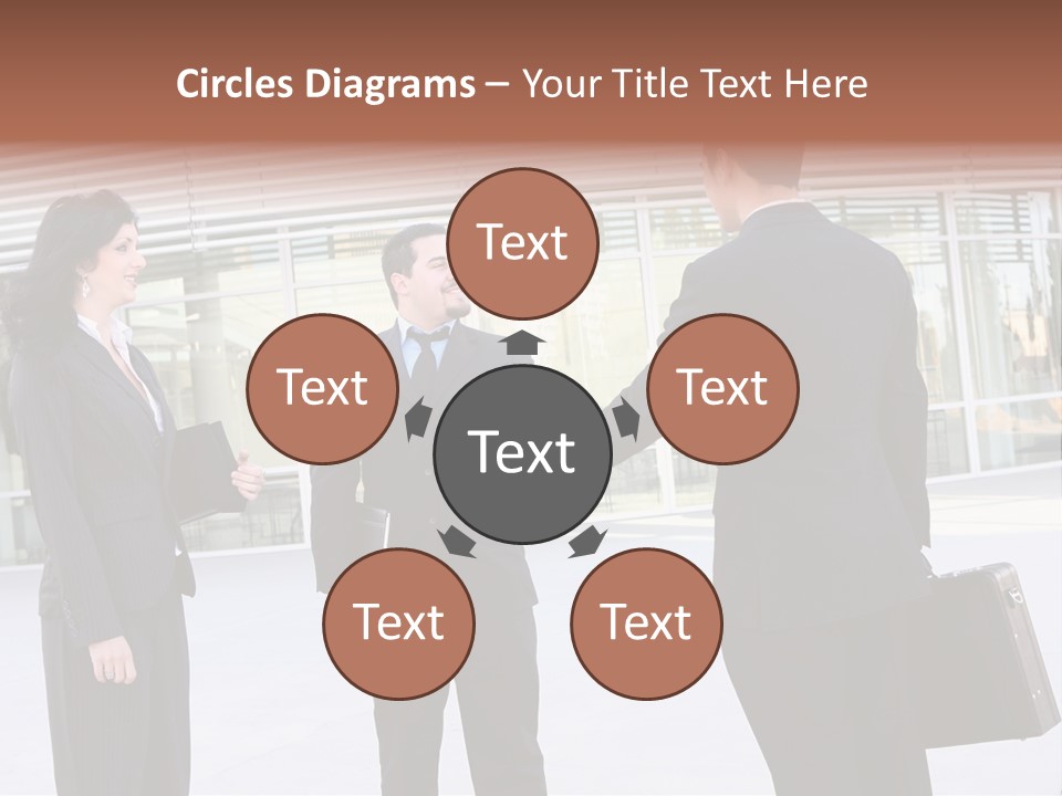 An Attractive Business Team Meeting At Office Building PowerPoint Template