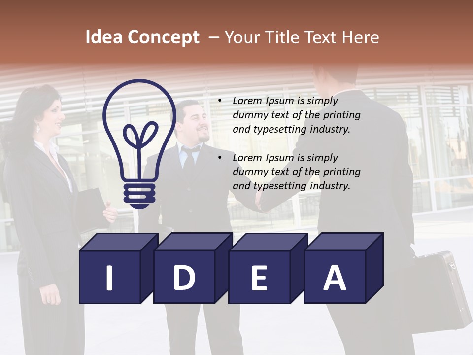 An Attractive Business Team Meeting At Office Building PowerPoint Template