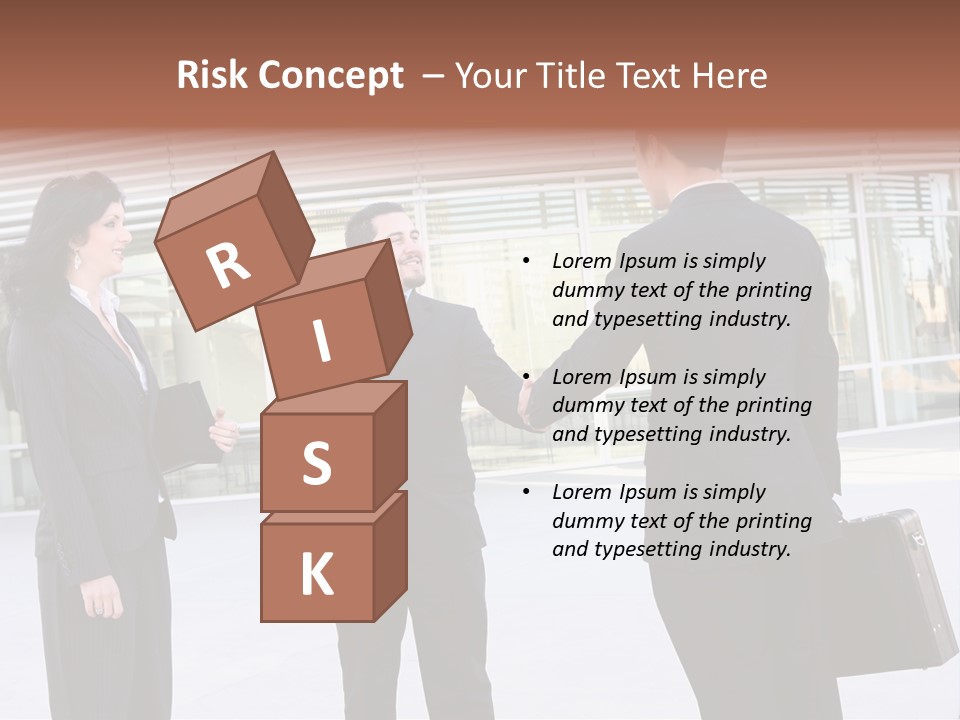 An Attractive Business Team Meeting At Office Building PowerPoint Template