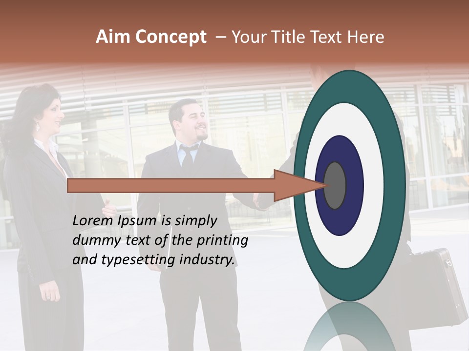 An Attractive Business Team Meeting At Office Building PowerPoint Template