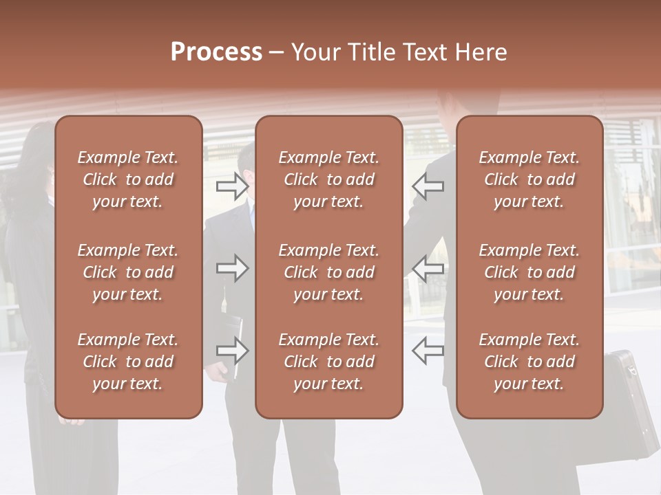 An Attractive Business Team Meeting At Office Building PowerPoint Template