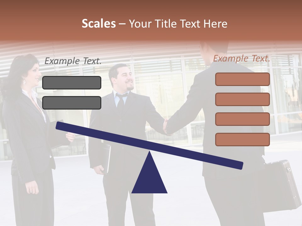 An Attractive Business Team Meeting At Office Building PowerPoint Template