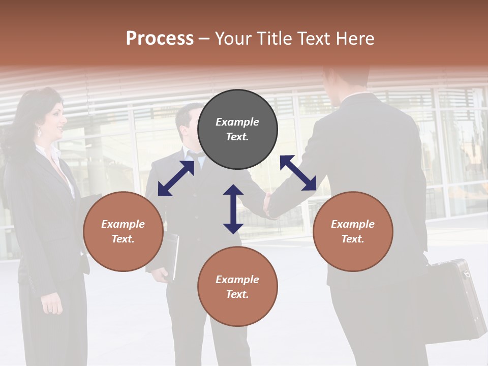 An Attractive Business Team Meeting At Office Building PowerPoint Template