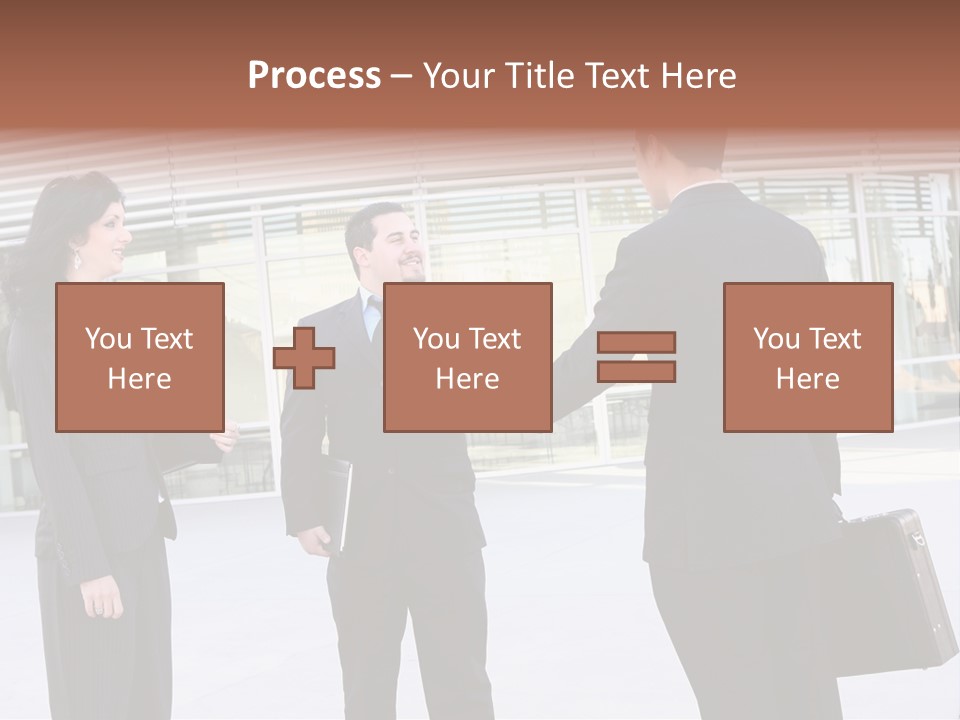 An Attractive Business Team Meeting At Office Building PowerPoint Template