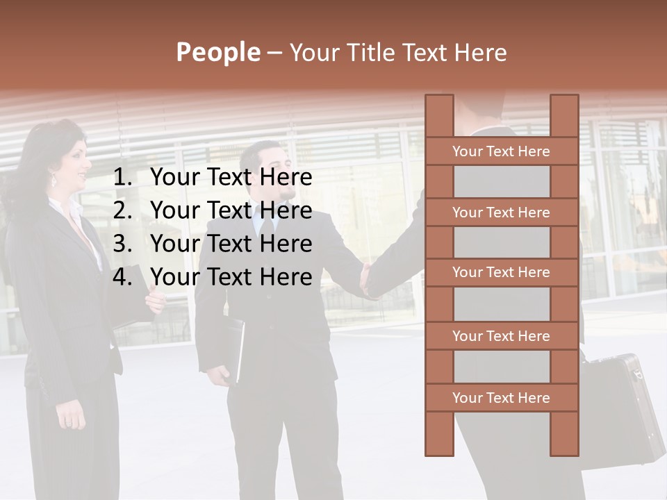 An Attractive Business Team Meeting At Office Building PowerPoint Template