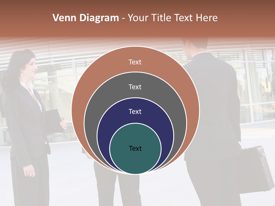 An Attractive Business Team Meeting At Office Building PowerPoint Template
