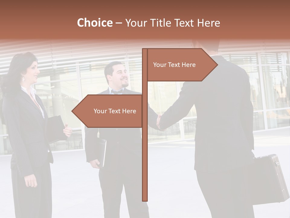 An Attractive Business Team Meeting At Office Building PowerPoint Template