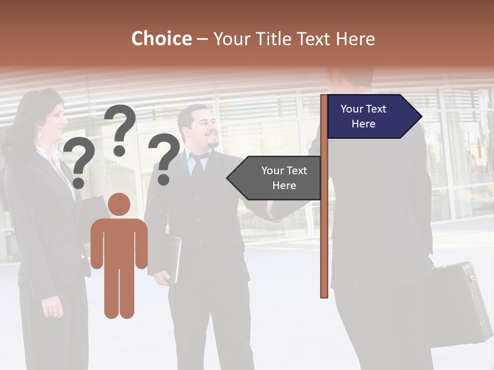 An Attractive Business Team Meeting At Office Building PowerPoint Template