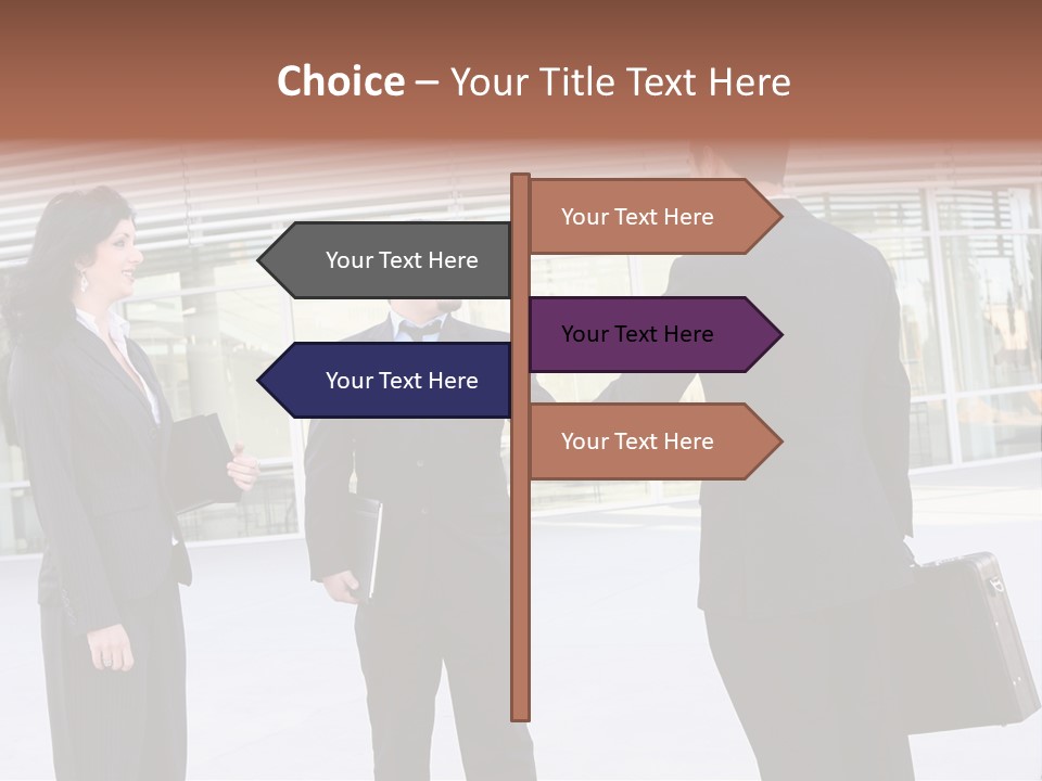 An Attractive Business Team Meeting At Office Building PowerPoint Template