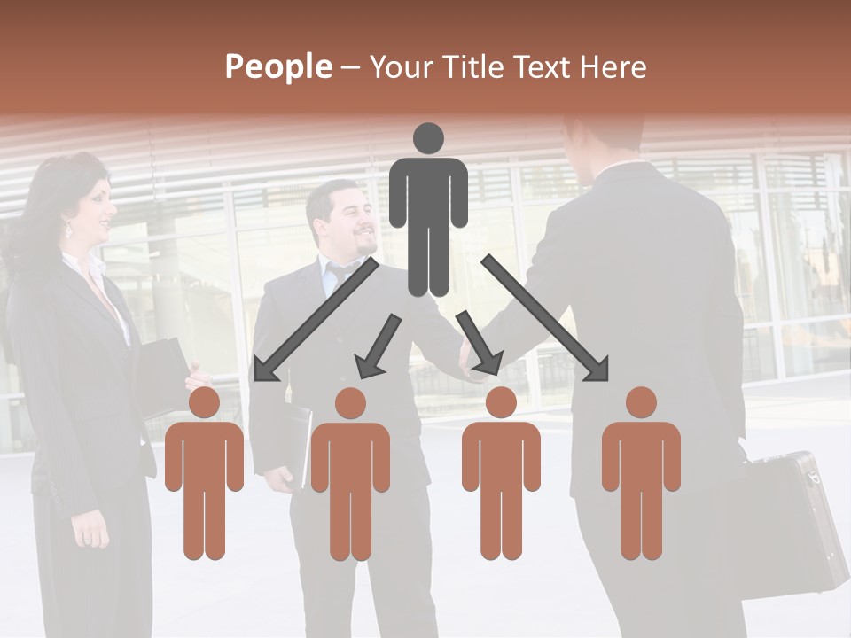 An Attractive Business Team Meeting At Office Building PowerPoint Template