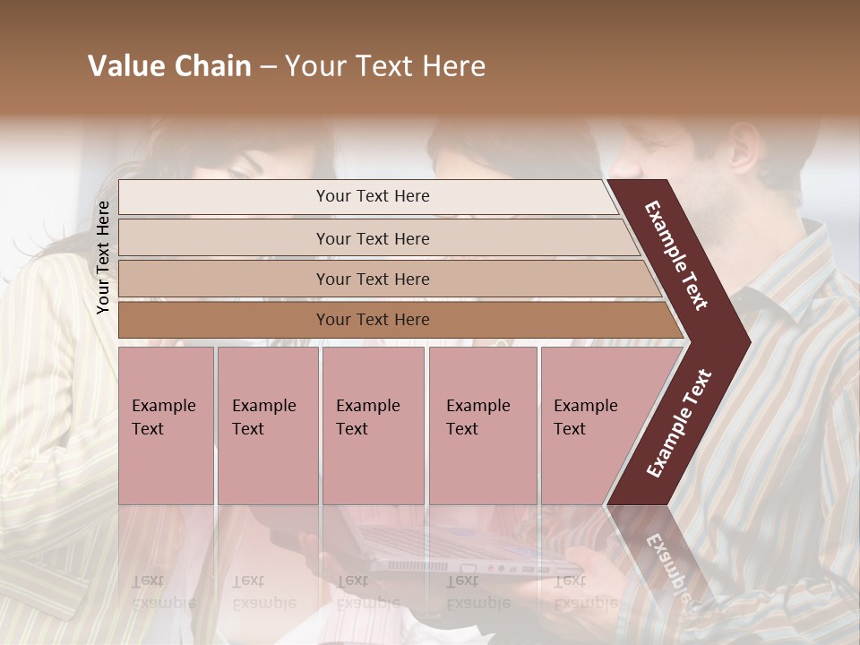 Happy Businessteam Working Together On Laptop Computer At Office, Smiling. PowerPoint Template