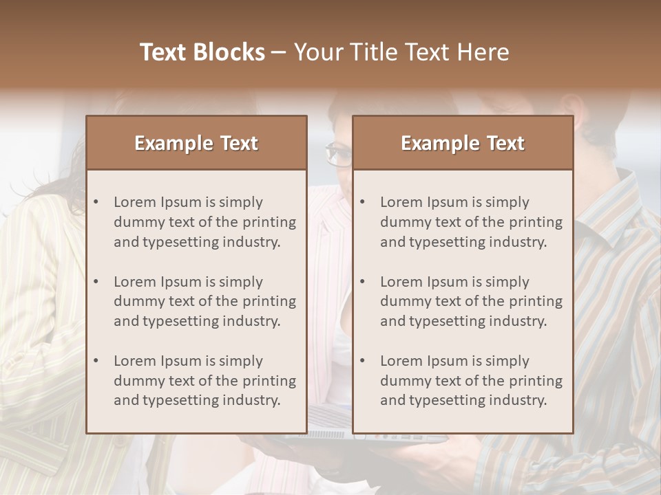Happy Businessteam Working Together On Laptop Computer At Office, Smiling. PowerPoint Template